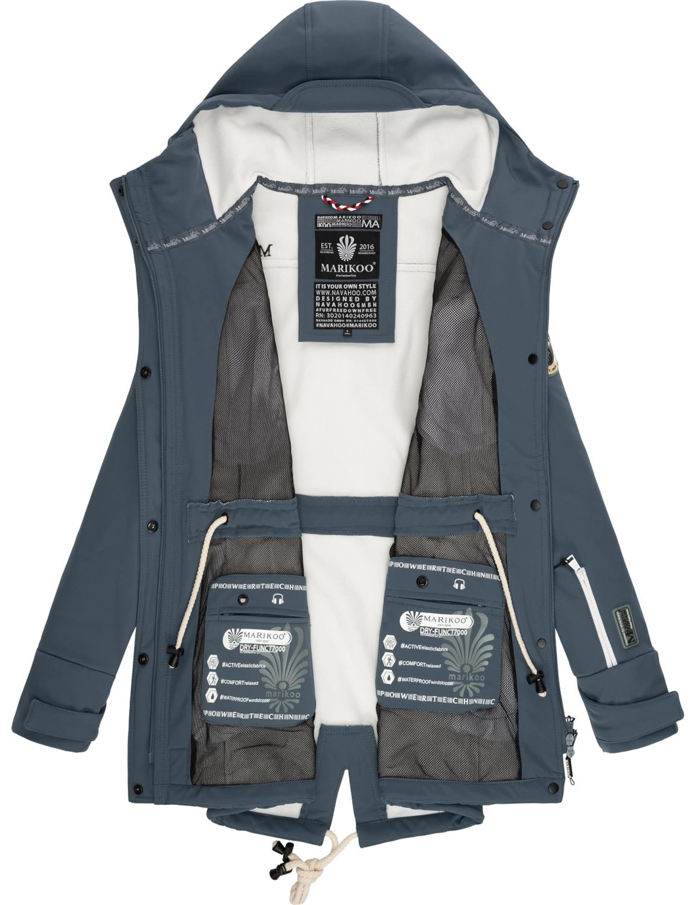 MARIKOO Funkcionalen plašč 'Zimtzicke' | modra barva