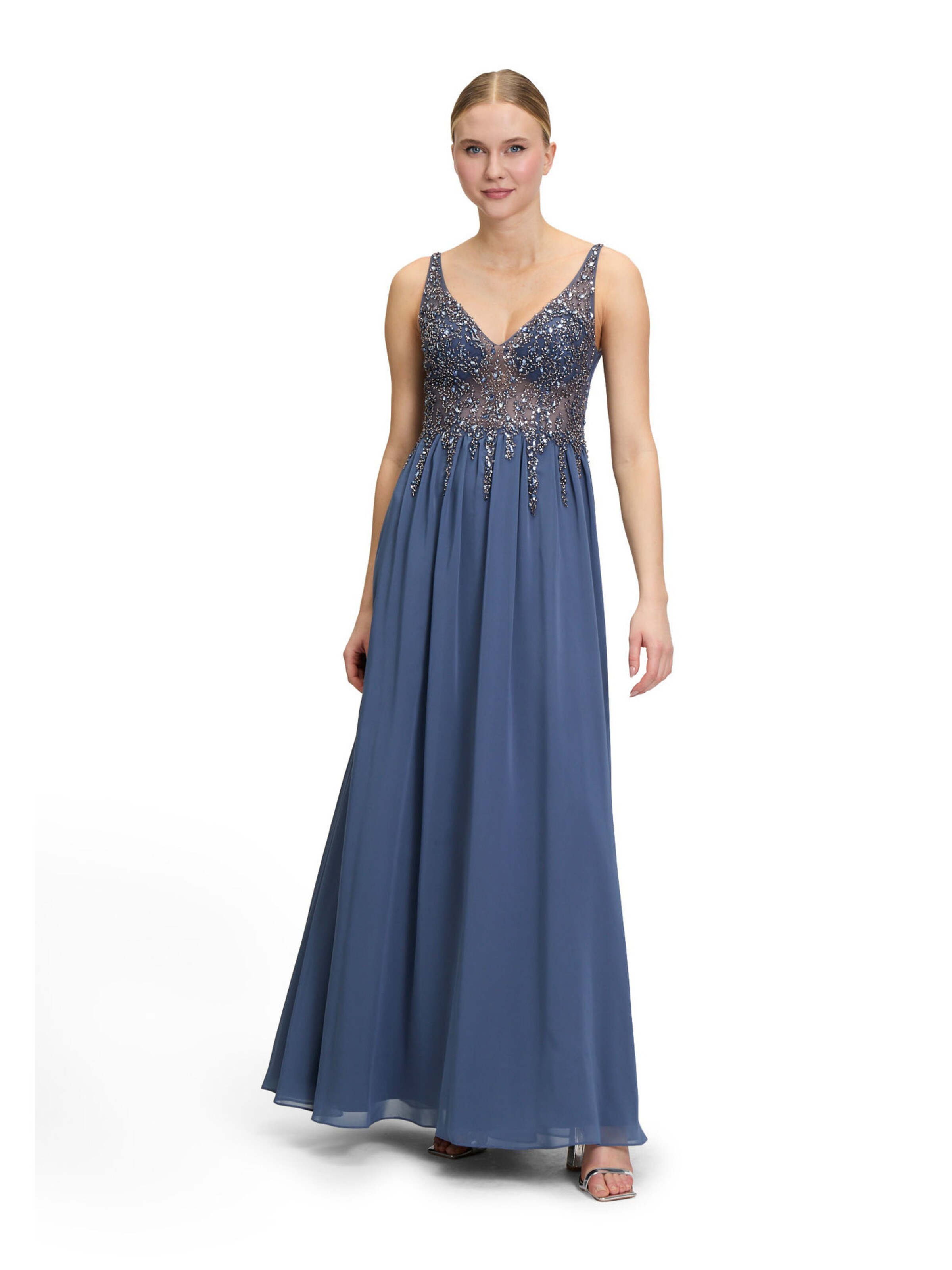 Robe de soirée Vera Mont en bleu : devant