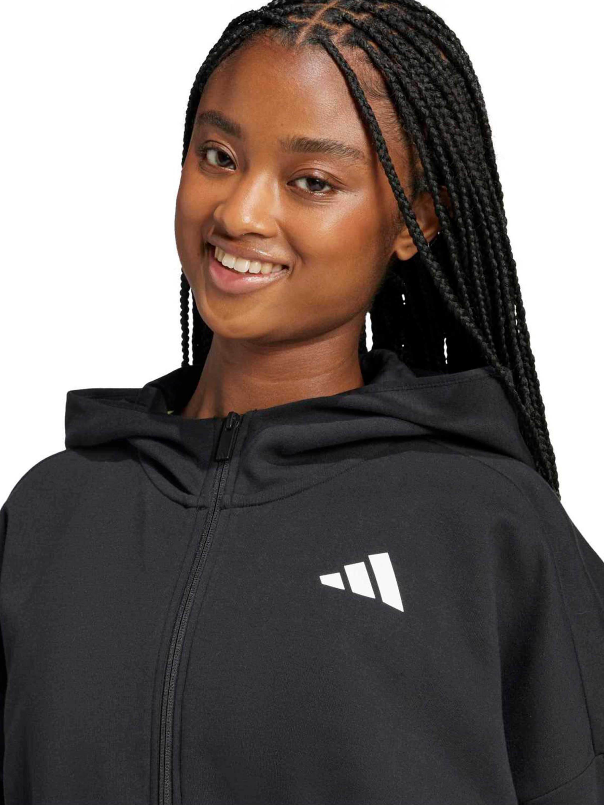 ADIDAS SPORTSWEAR Спортна жилетка с качулка 'Future Icons' в черно