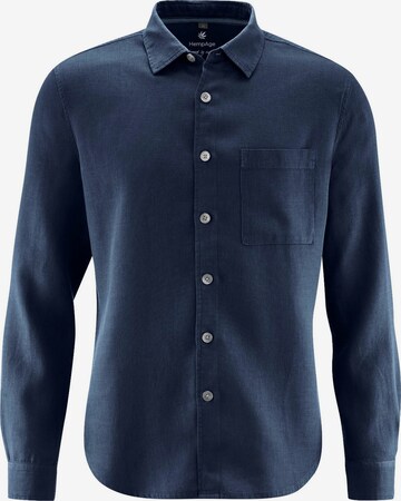 HempAge Regular Fit Hemd 'Shirt' in Blau: predná strana