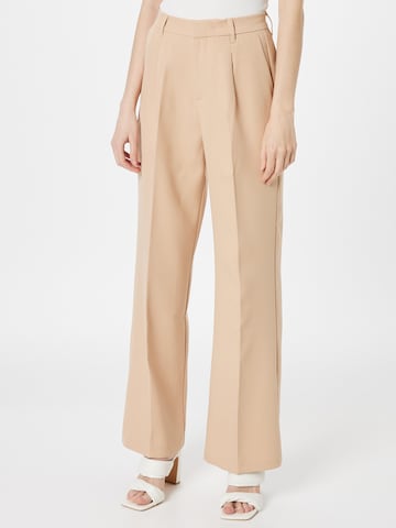 Colourful Rebel Pleat-Front Pants 'Rus' in Beige: front