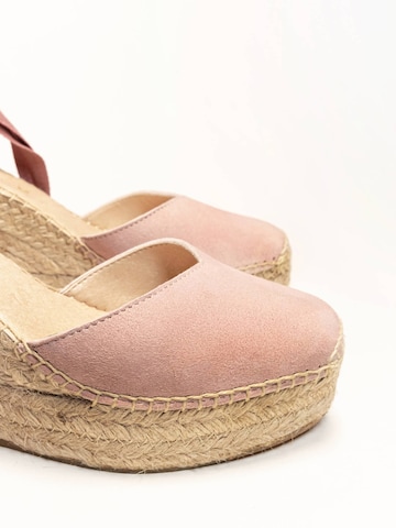 Sandalo 'Alpargata Cuña 10 cm' di Alhamas in rosa