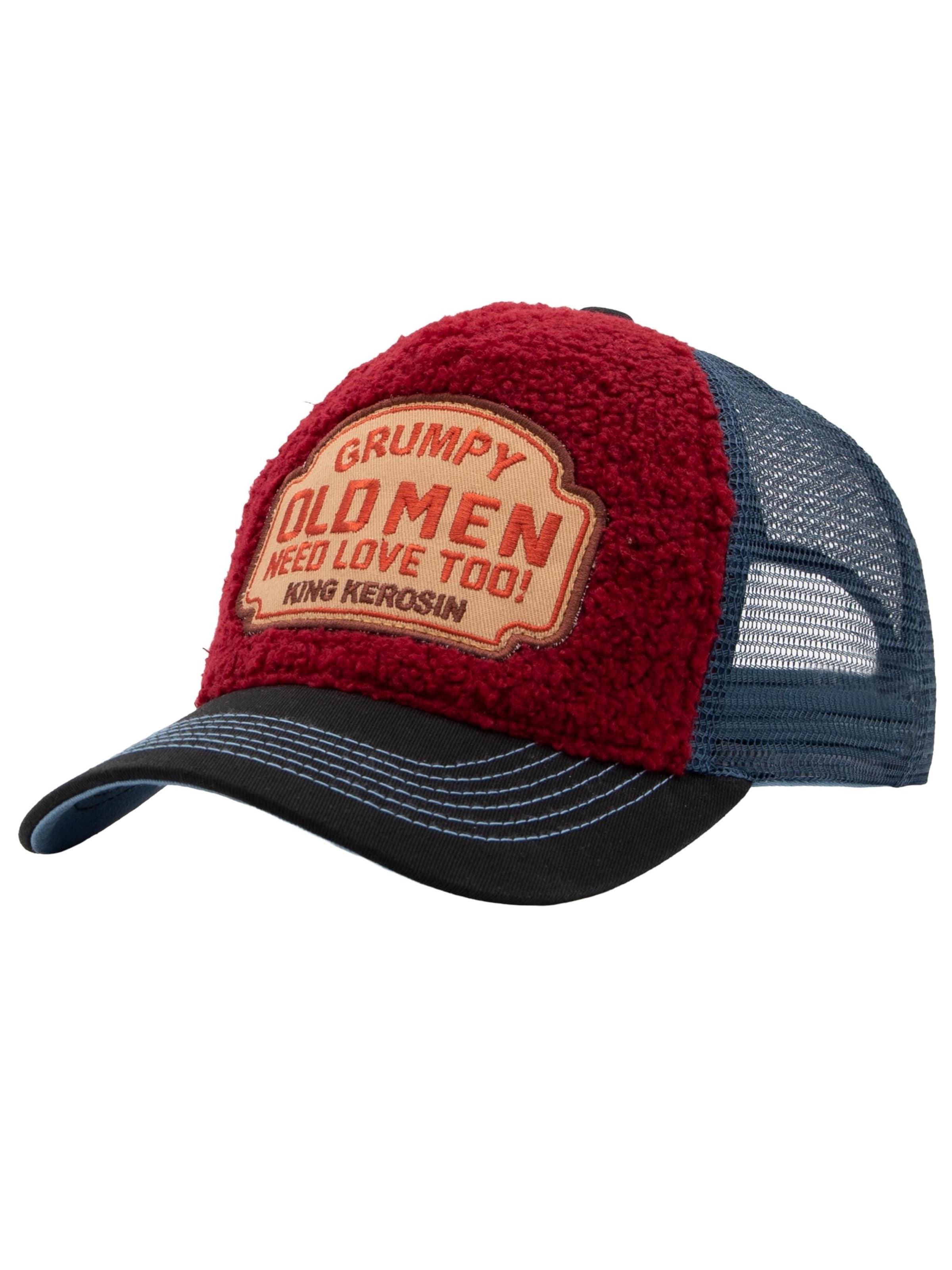 King Kerosin Cap 'Grumpy Old Men Need Love Too' in Red: front