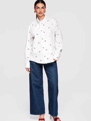 Ombre Blouse in Wit
