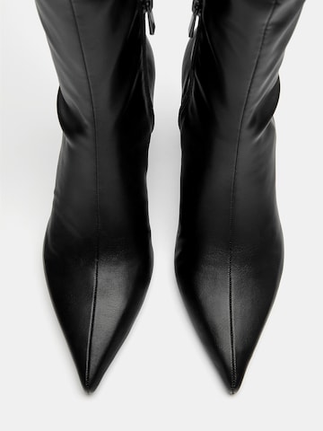 Pull&Bear Kozačky – černá