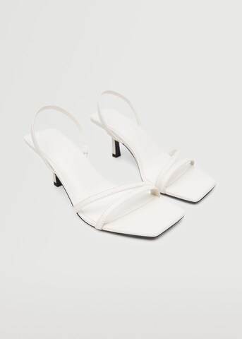 MANGO Páskové sandály – bílá