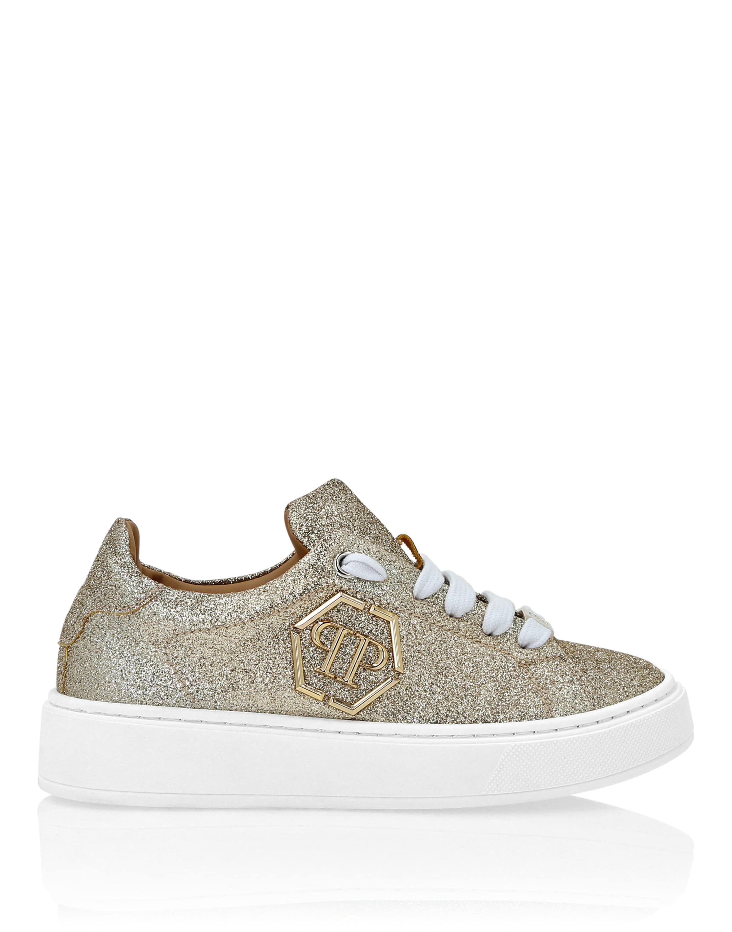 Philipp Plein - Sapatilhas 'Hexagon' em ouro