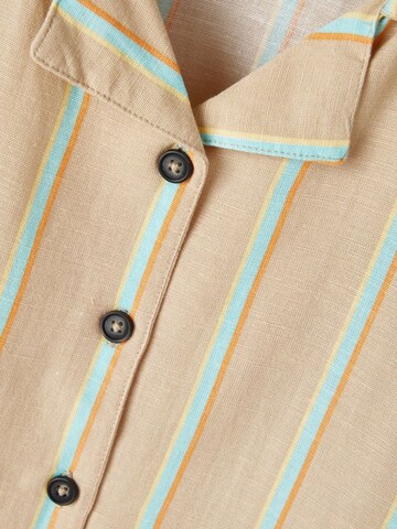 NAME IT Regular fit Button Up Shirt in Beige