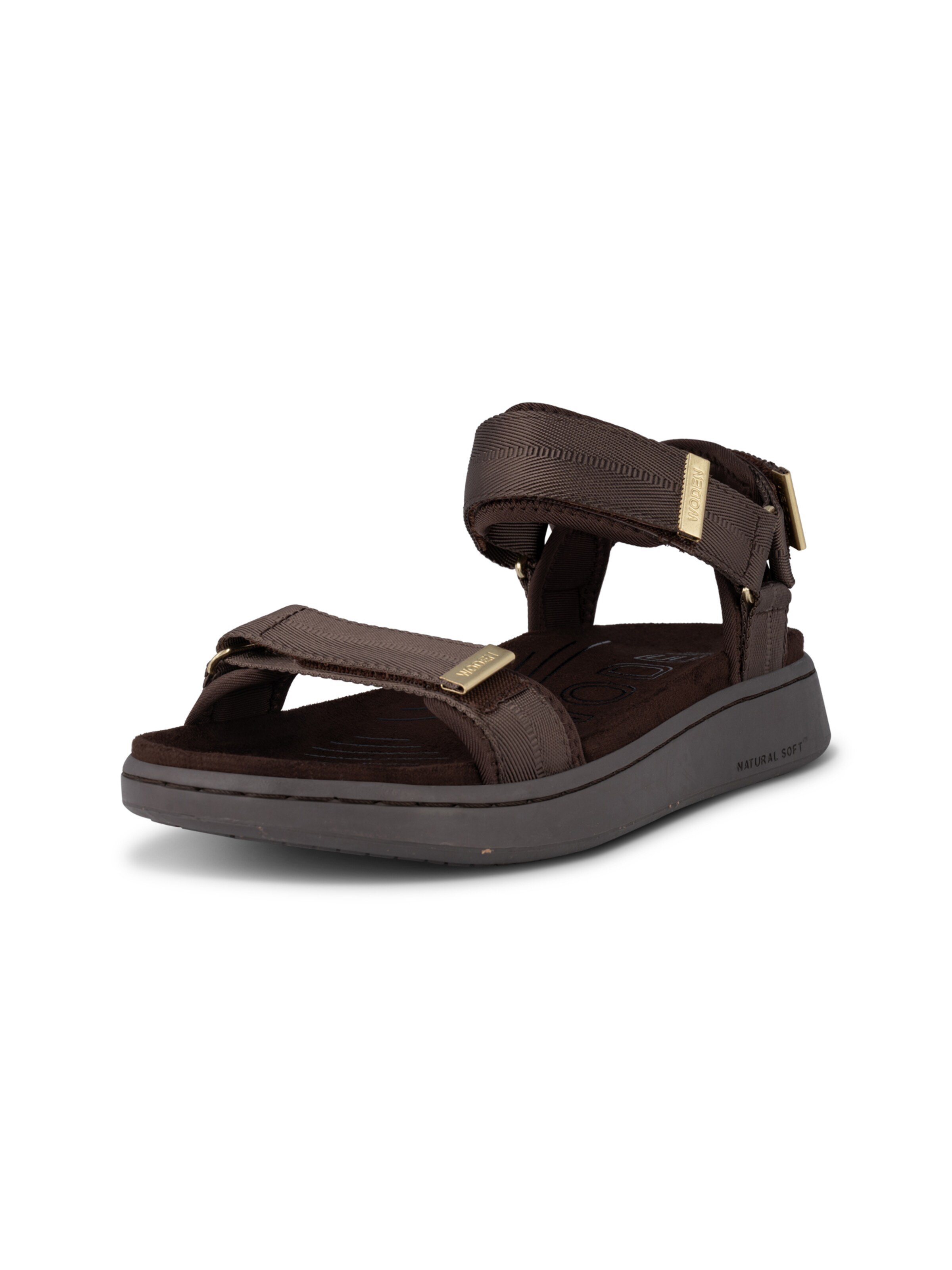 WODEN Sandals 'Line' in Brown: front