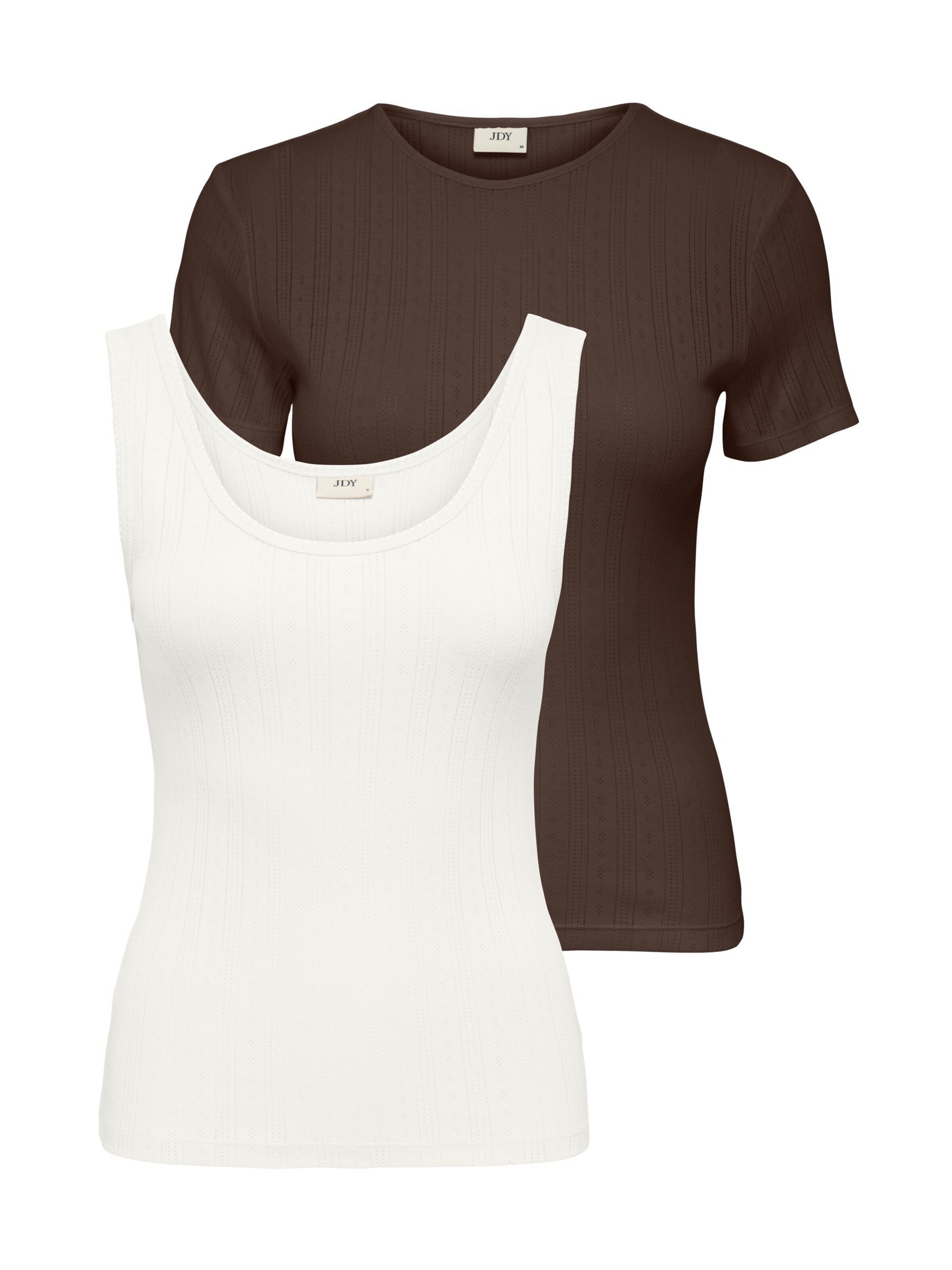 JDY Top 'SALSA' in XS in de kleur Bruin / Wit, Productweergave
