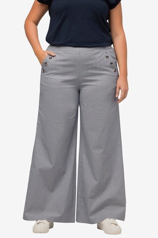 Wide Leg Pantalon Ulla Popken en bleu : devant