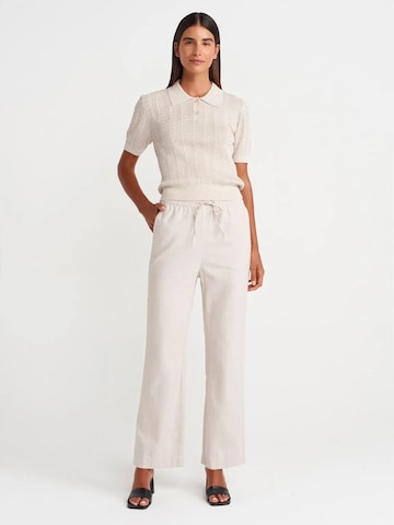 Dilvin Wide leg Broek in Wit: voorkant
