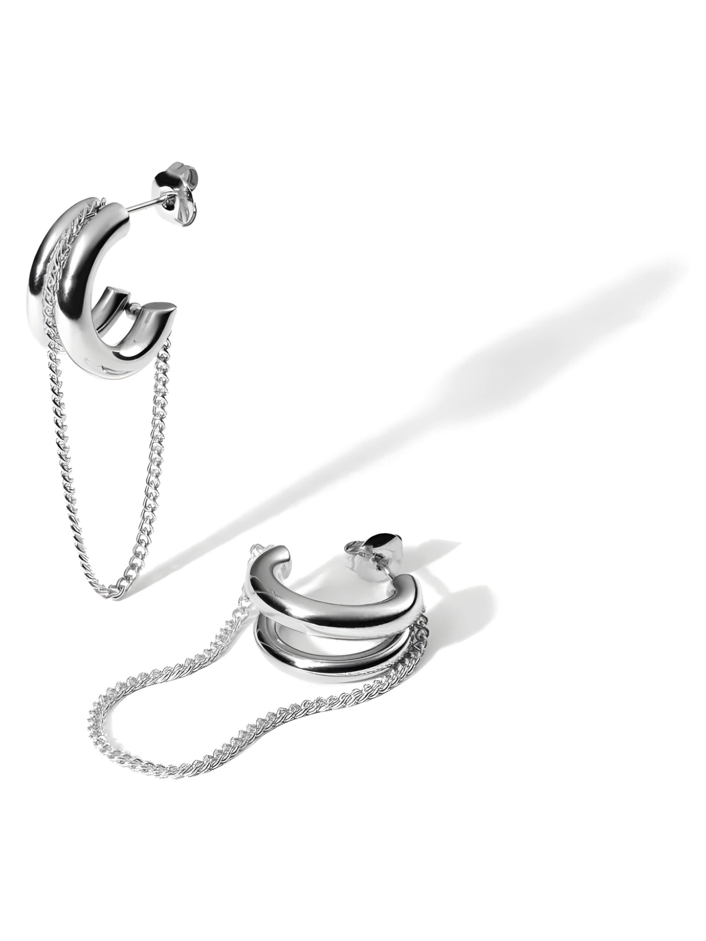 hiBALI Earrings 'Fusion Drop' in Silver: front