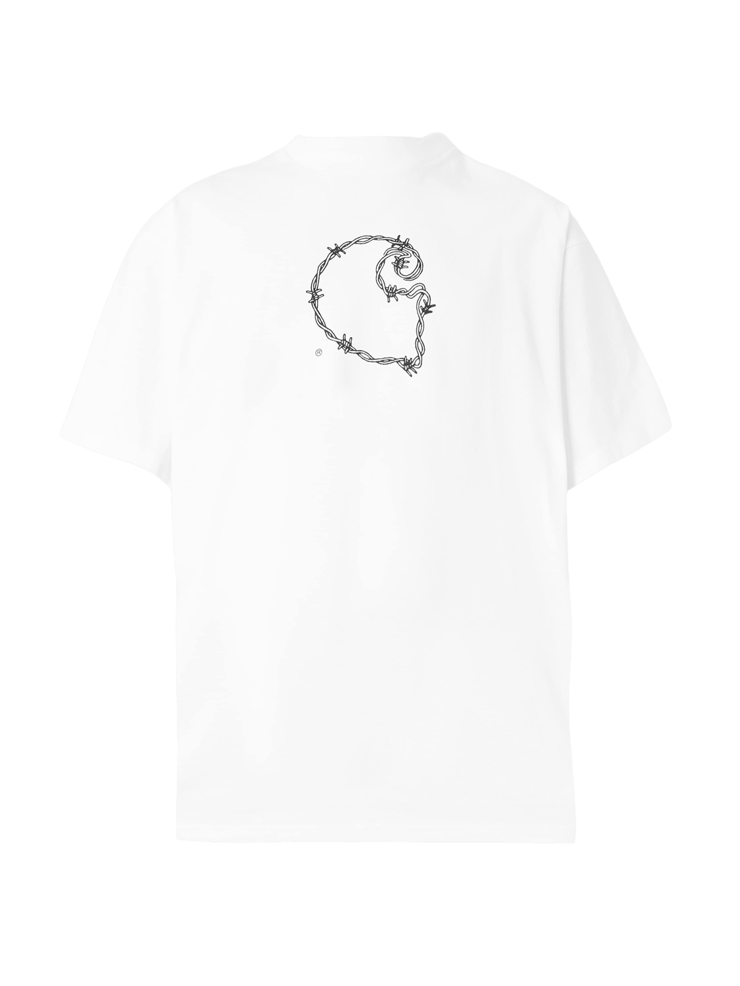 Tricou 'Barbwire' de la Carhartt WIP pe alb: față