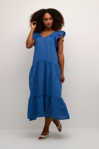 Cream Summer Dress 'Nina' in Blue: front