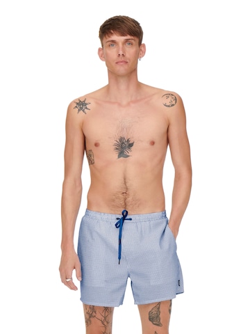 Only & Sons Zwemshorts 'Ted' in Blauw: voorkant