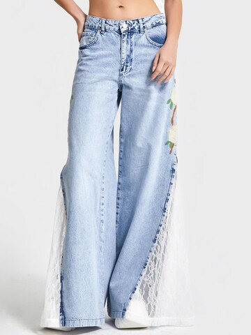 IT'S BASIC Wide leg Jeans in Blauw