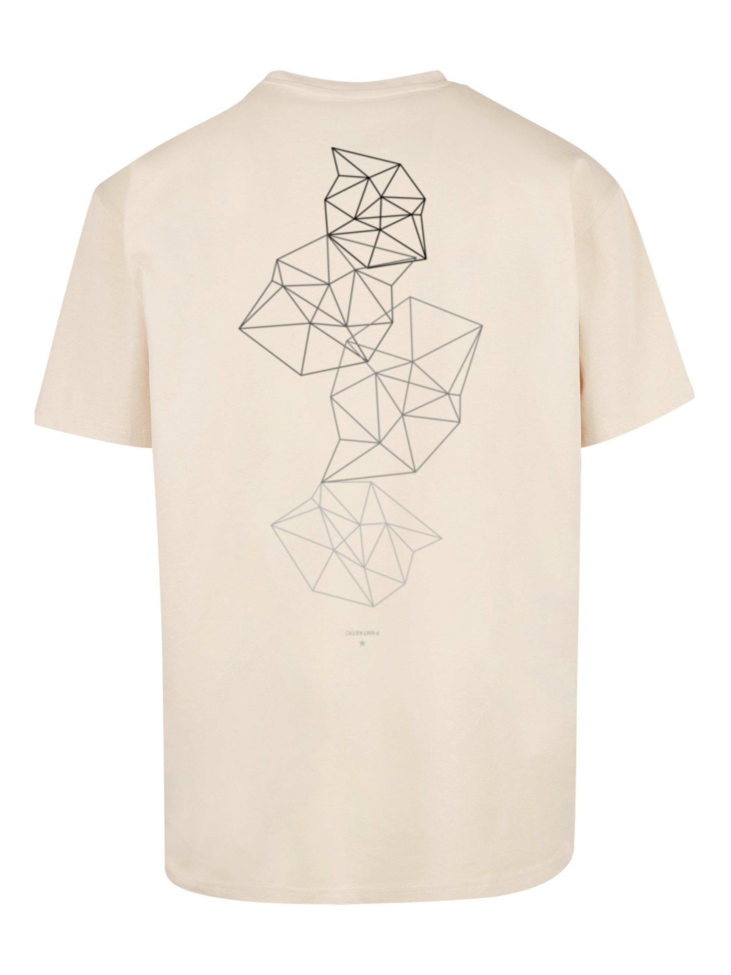 T-Shirt 'Geometric' F4NT4STIC en beige