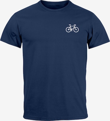 Neverless Shirt 'Fahrrad' in Blue: front