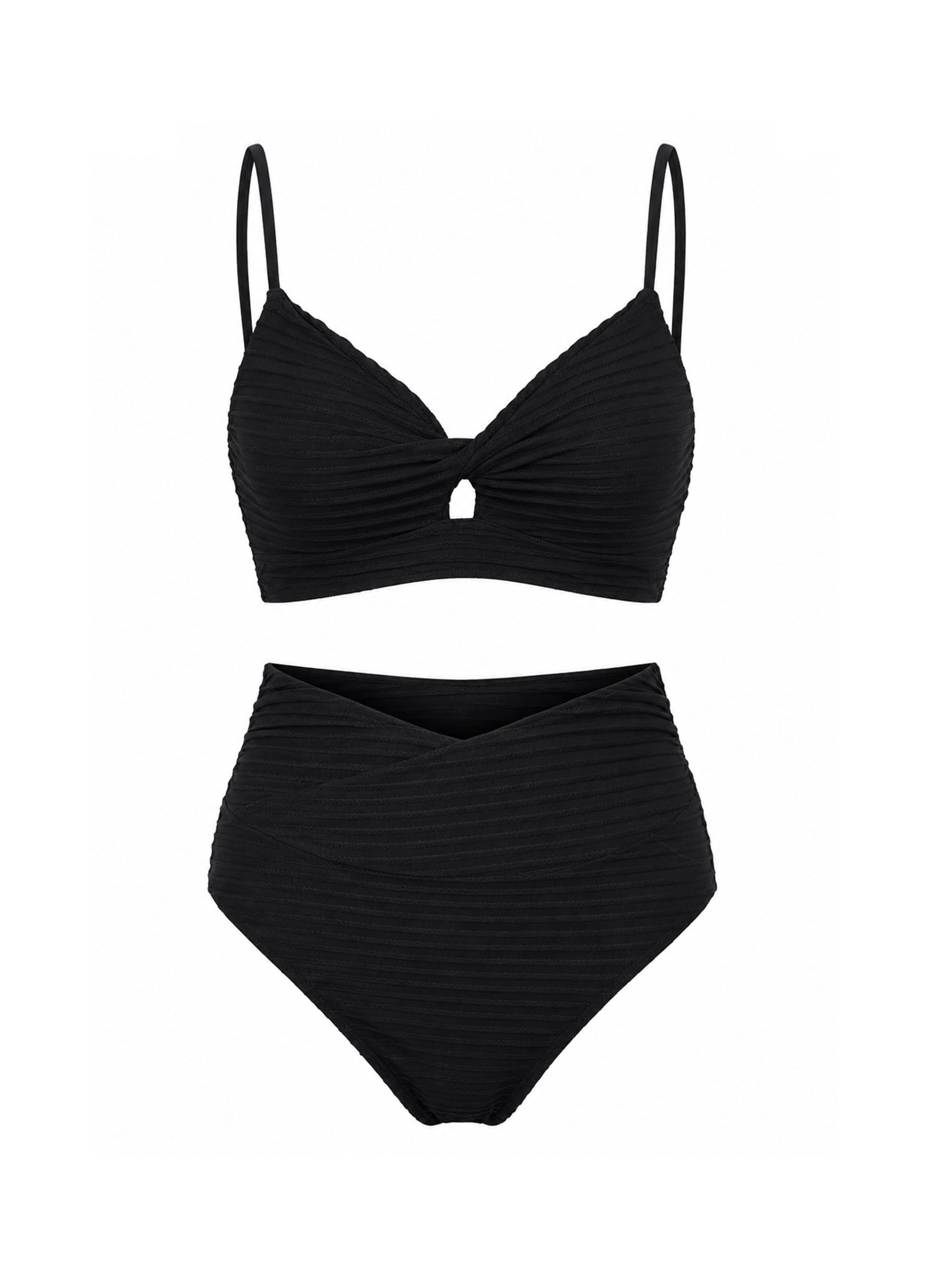 MEETWEE Klassiek Tankini in Zwart: voorkant