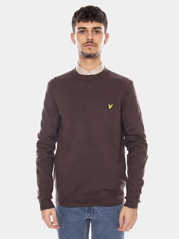 Lyle & Scott Sweter 'Cotton Merino Crew Neck Jumper Espresso' w kolorze brązowy