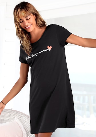 VIVANCE - Camiseta de noche en negro: frente