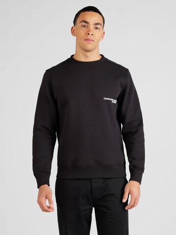 Calvin Klein Jeans Sweatshirt in Zwart: voorkant