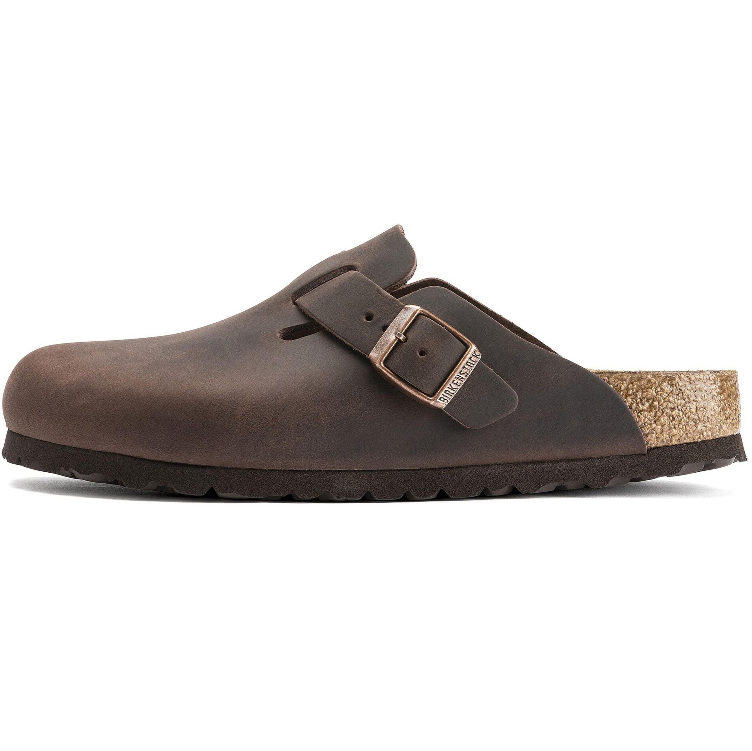 BIRKENSTOCK Muiltjes 'Boston' in Bruin: voorkant