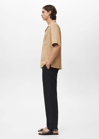 MANGO MAN Regular fit Button Up Shirt 'Banarea' in Beige