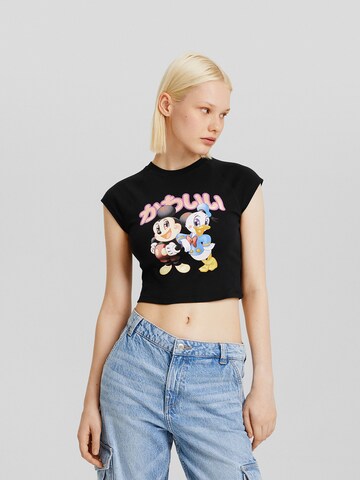 Bershka Shirt in Zwart: voorkant