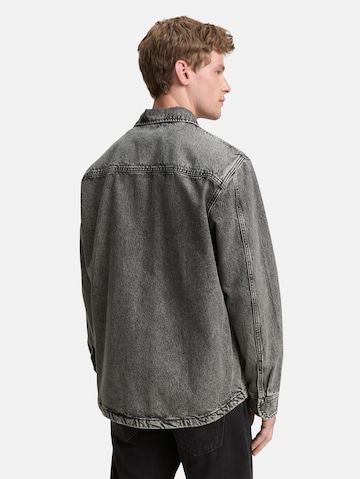 TOM TAILOR DENIM Regular fit Button Up Shirt in Grey