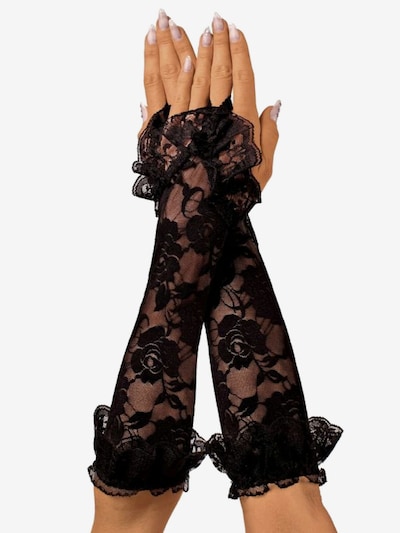 Dirndline Kurzfingerhandschuhe 'Roxana Lace Armstulpen'‌ in XS-XL in schwarz, Produktansicht