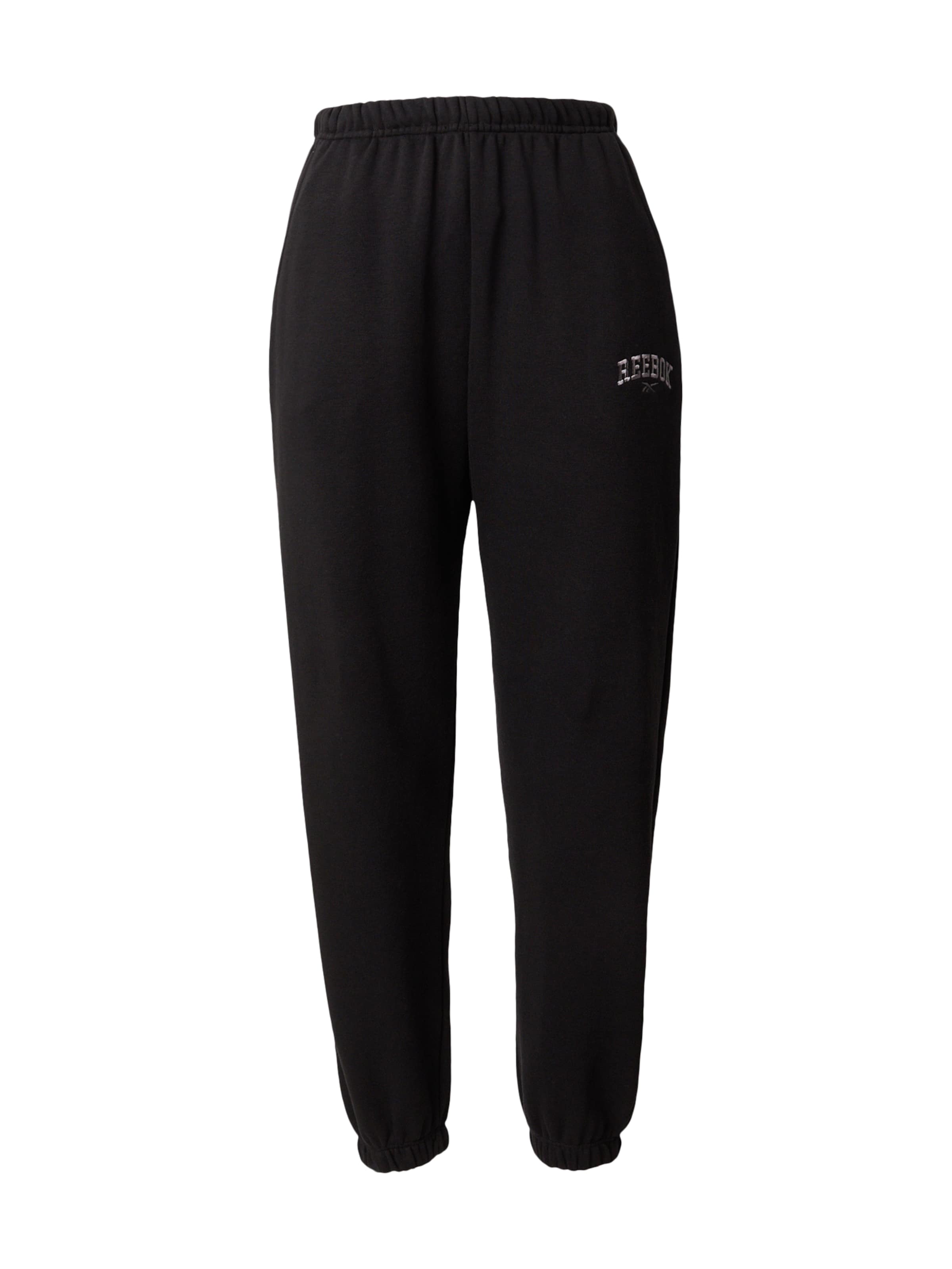 Reebok Конический (Tapered) Спортивные штаны 'Chenille' в Черный: спереди