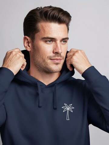 Neverless Sweatshirt 'Palme Polygon' in Blue