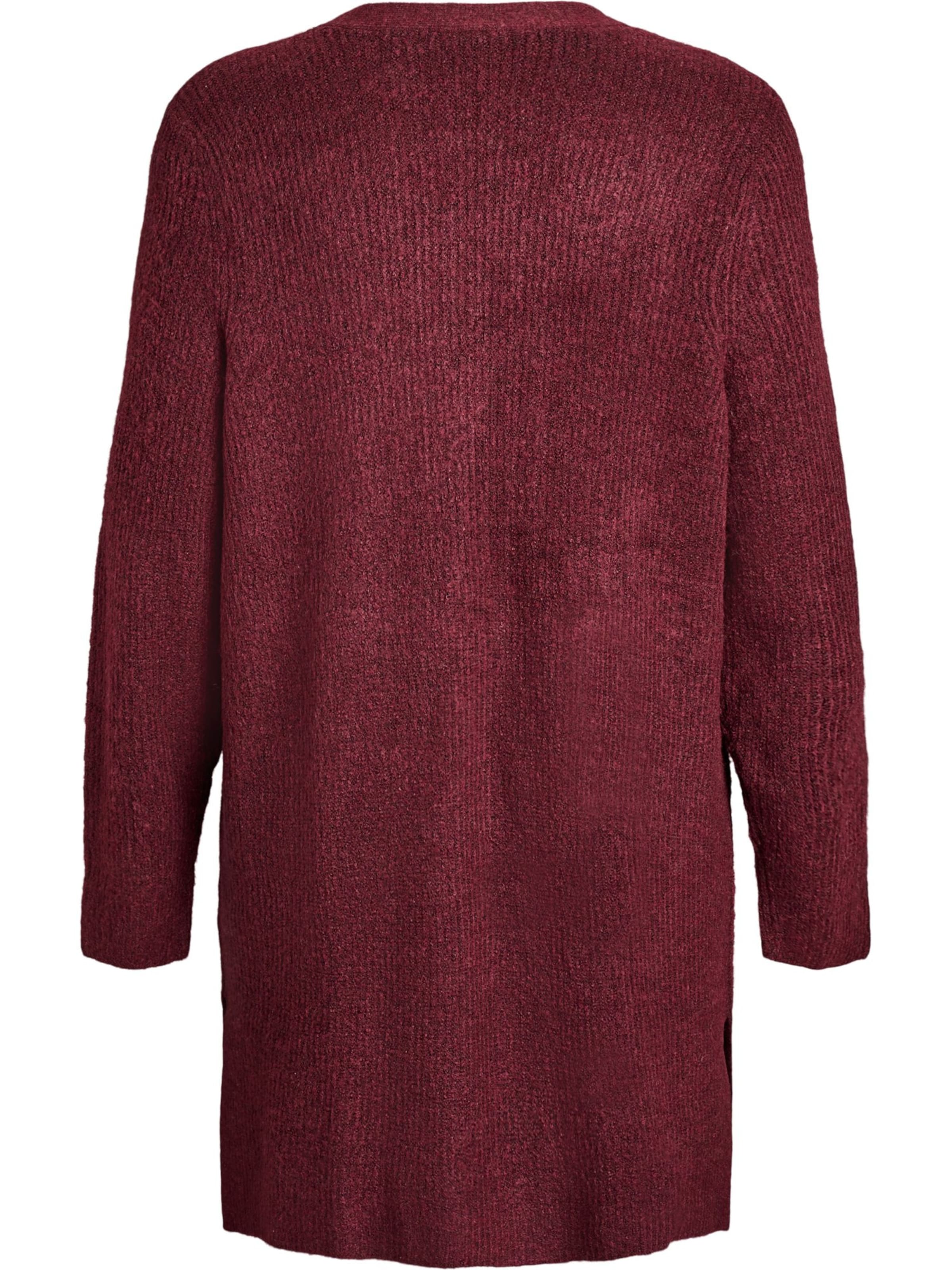 Zizzi Вязаная кофта оверсайз 'Fjul' в Красный