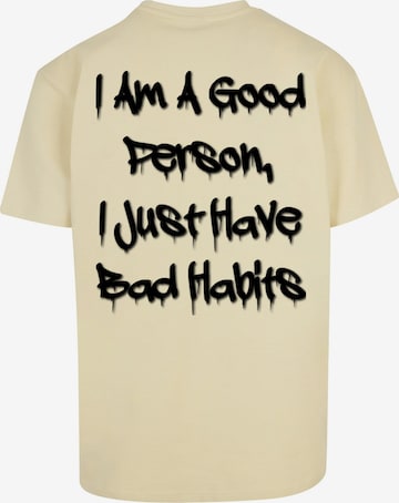 Merchcode T-Shirt 'Bad Habits' in Gelb