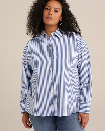 WE Fashion Blouse in Blauw: voorkant