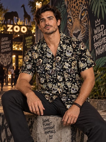 King Kameha T-shirt 'Skull' i brun
