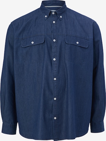 s.Oliver Men Big Sizes Comfort fit Button Up Shirt in Blue: front