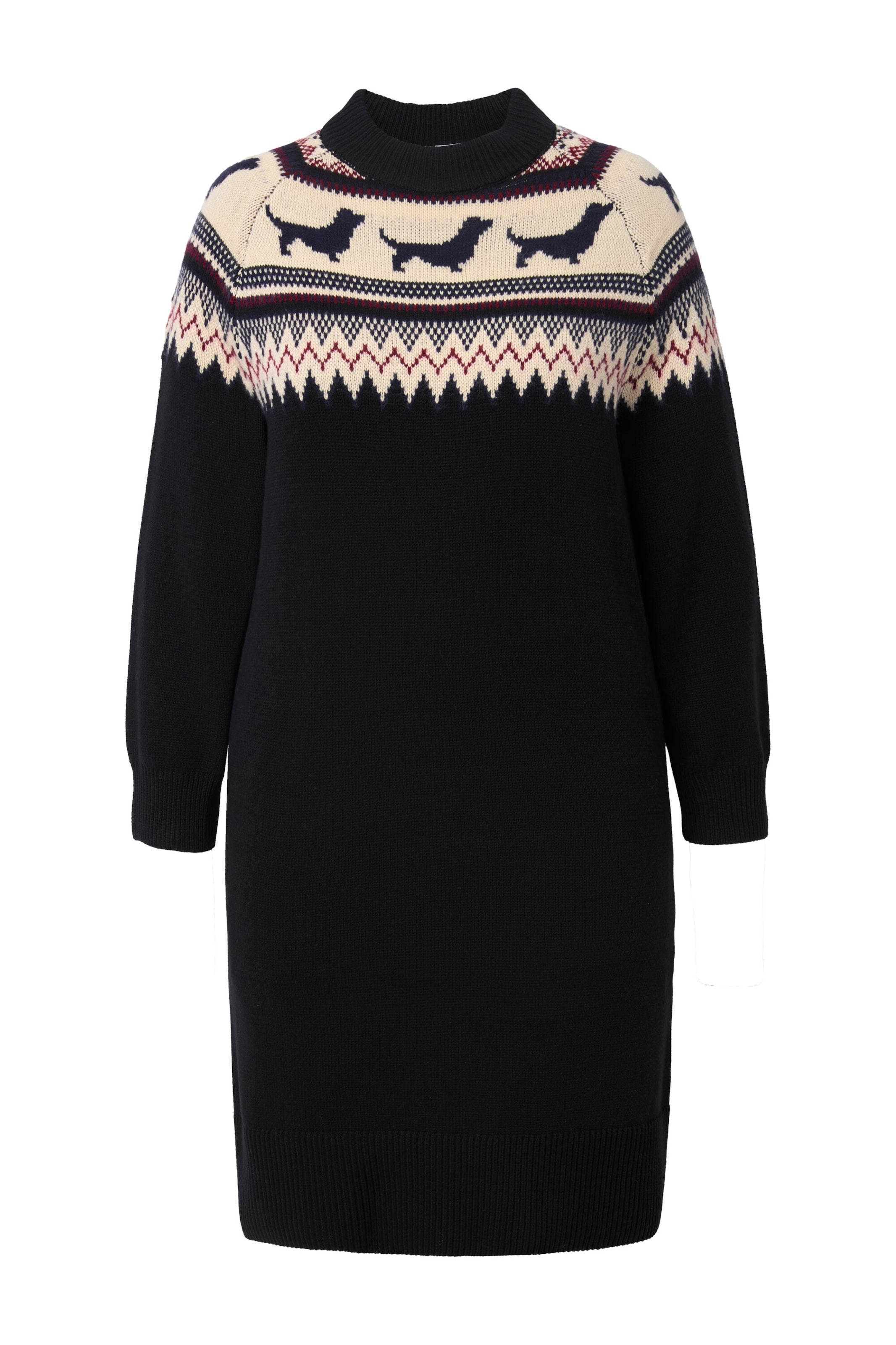 Ulla Popken Gebreide jurk in Zwart: voorkant