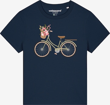 Watapparel T-Shirt 'Damenfahrrad' in Blau: Vorderseite
