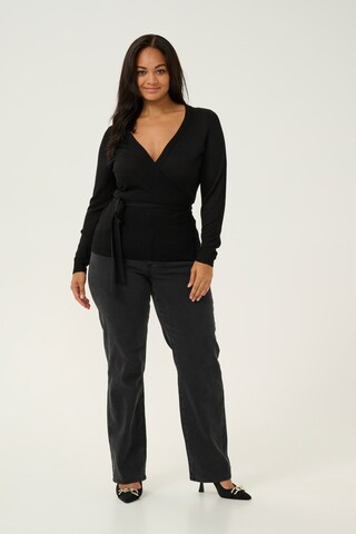 KAFFE CURVE Knit cardigan 'Ankre' in Black