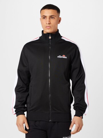 ELLESSE Zip-Up Hoodie 'Giandoso' in Black: front