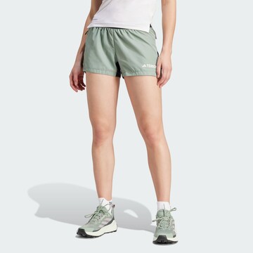 ADIDAS TERREX Regular Workout Pants 'Multi Trail' in Green: front