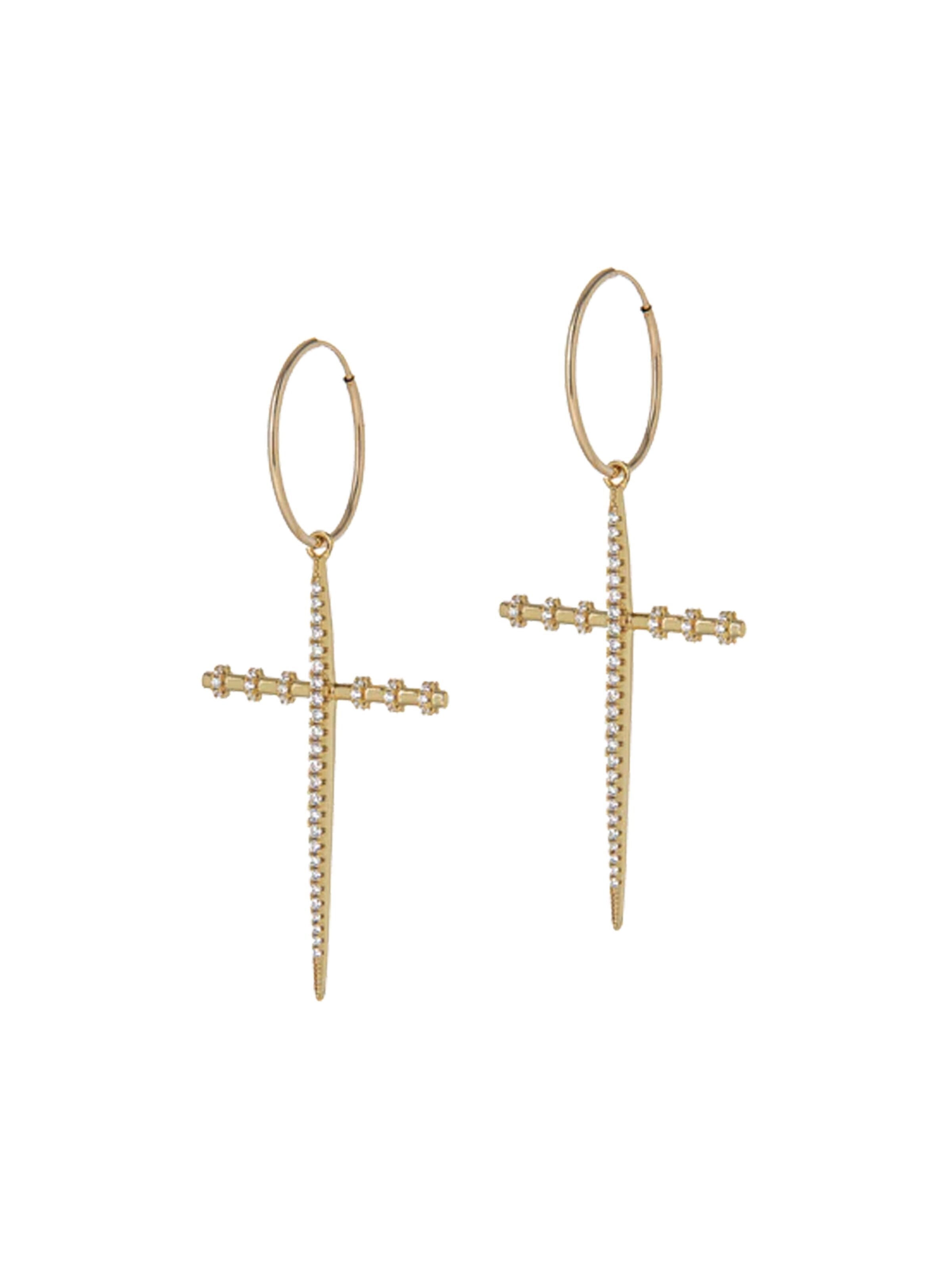 CLASSYANDFABULOUS Jewelry Earrings 'ALIX' in Gold: front