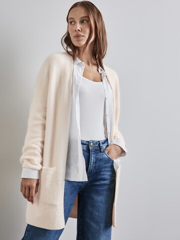 STREET ONE Knit Cardigan in White: front