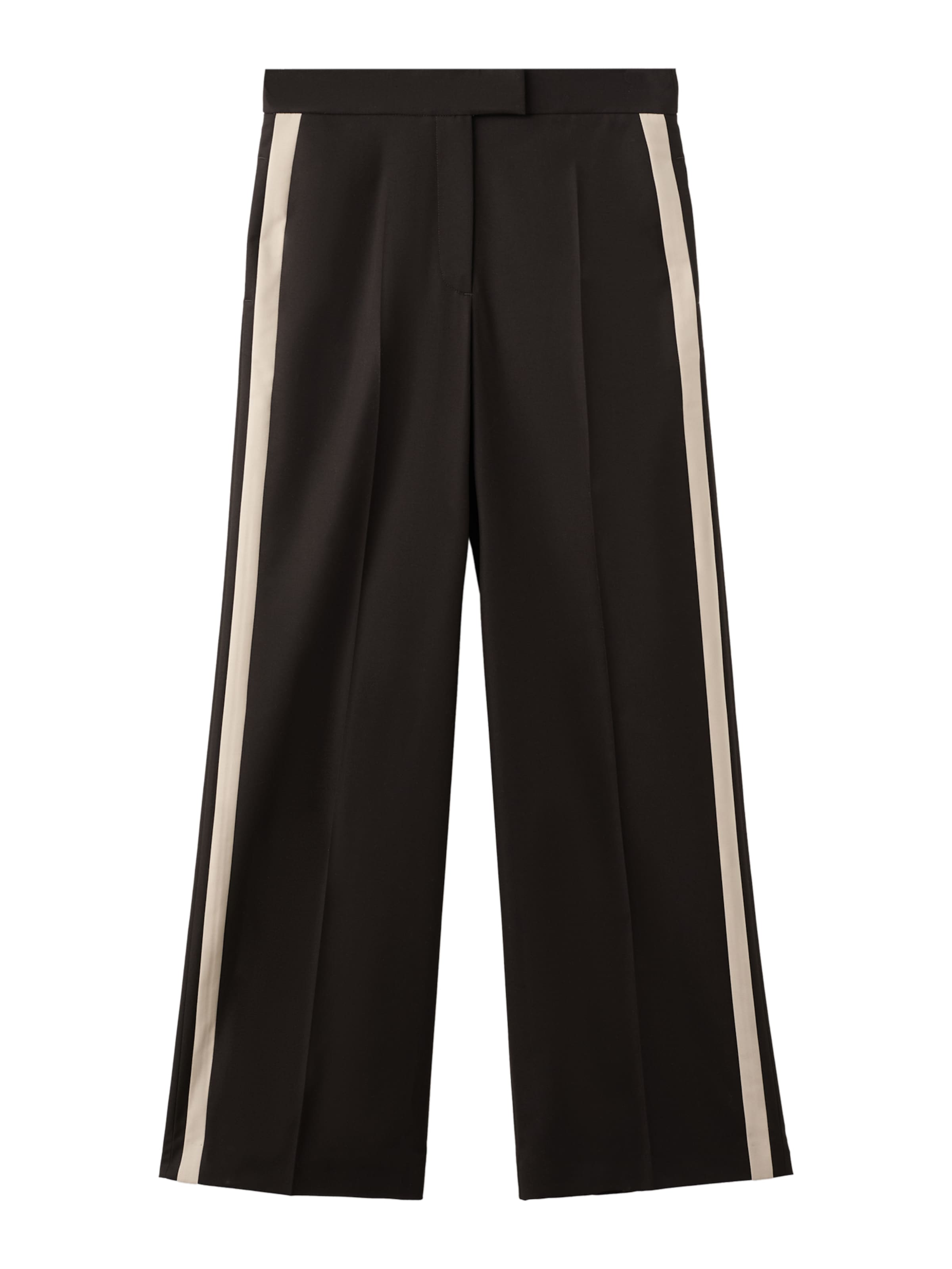 MANGO Широка кройка Панталон с ръб 'FATIMA' в кафяво: отпред