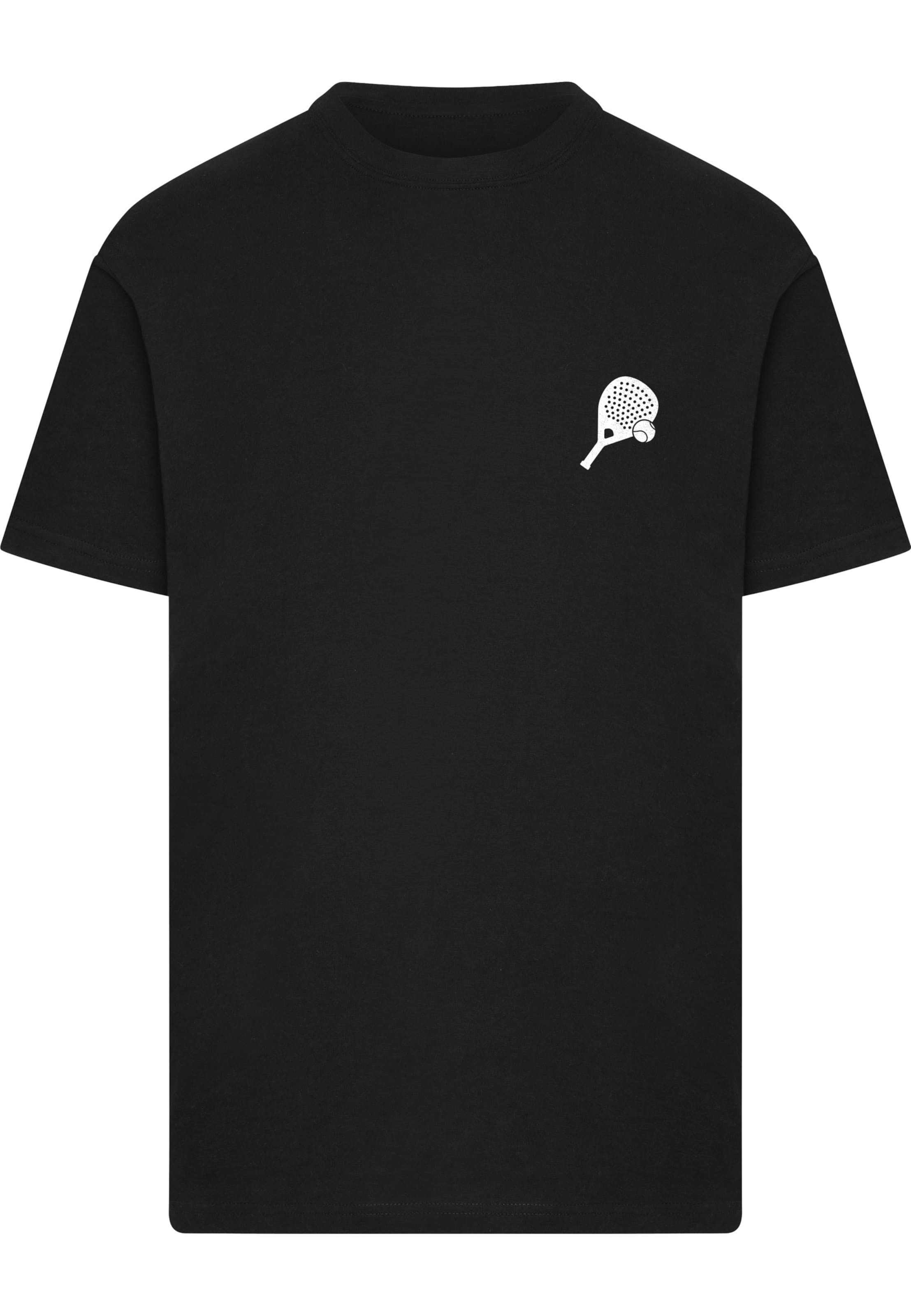 Mister Tee Shirt 'Padel Society Pro Player Padel Club' in Zwart: voorkant