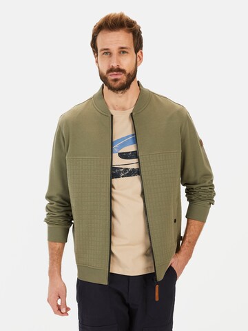 CAMEL ACTIVE Zip-Up Hoodie in Green: front