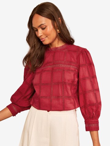 love & roses Blouse in Rood: voorkant